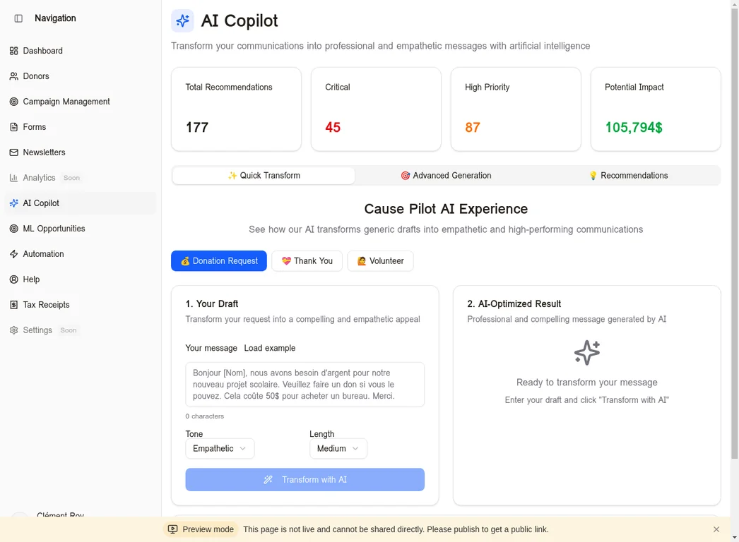 AI Copilot Interface